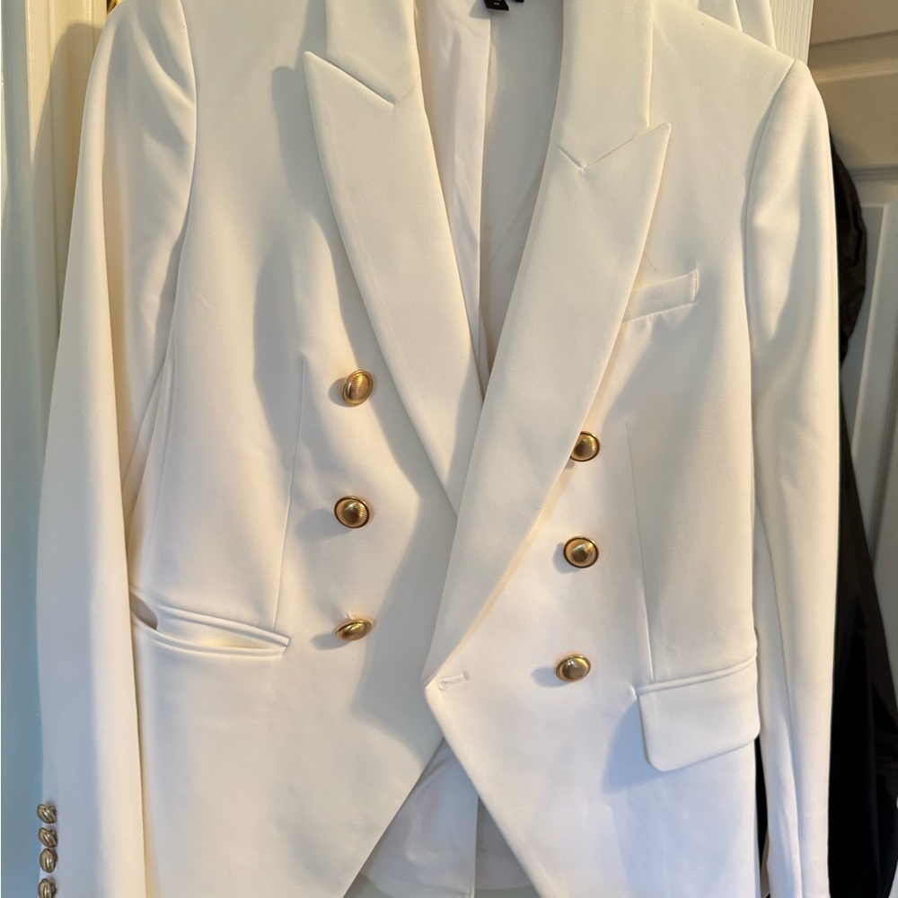 Express White Blazer with Gold Buttons